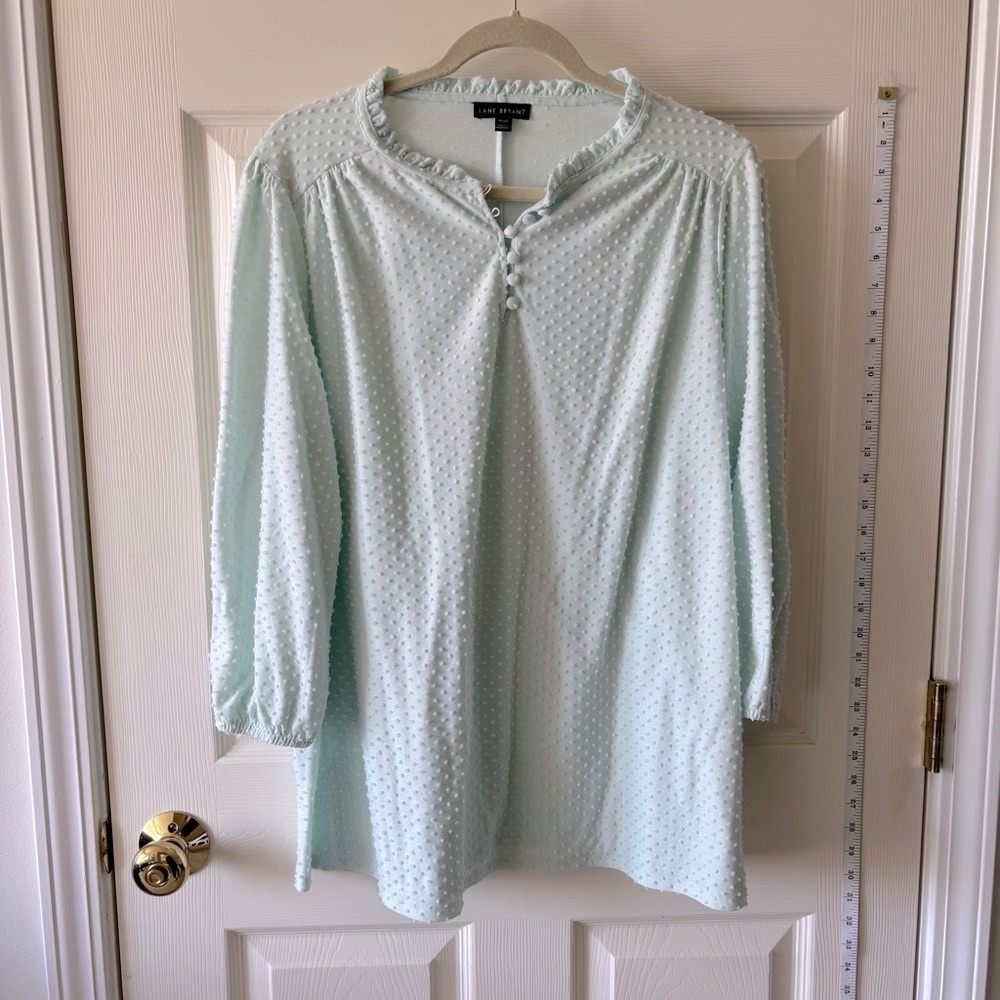 Lane Bryant Mint Green Clip Dot Top
